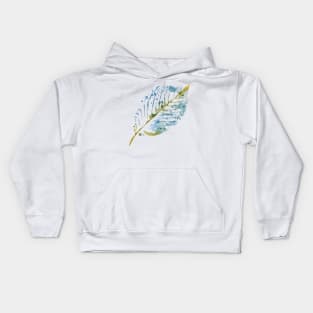 Watercolor autumn leaf Kids Hoodie